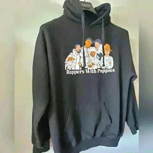 DOGS LIMITED Rappers with puppies hoodie. Men's size large - Picture 3 of 6
